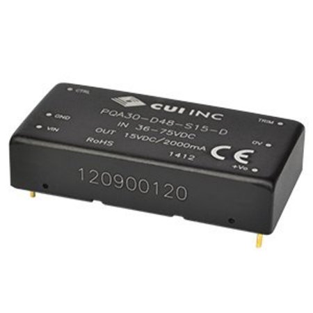 CUI INC DC to DC Converter, 48V DC to 24V DC, 30VA, 0 Hz PQA30-D48-S24-D